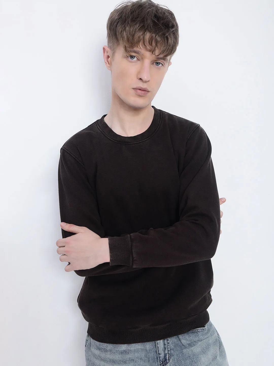 Soft Comfort low end Men's Brown Round Neck Sweatshirt