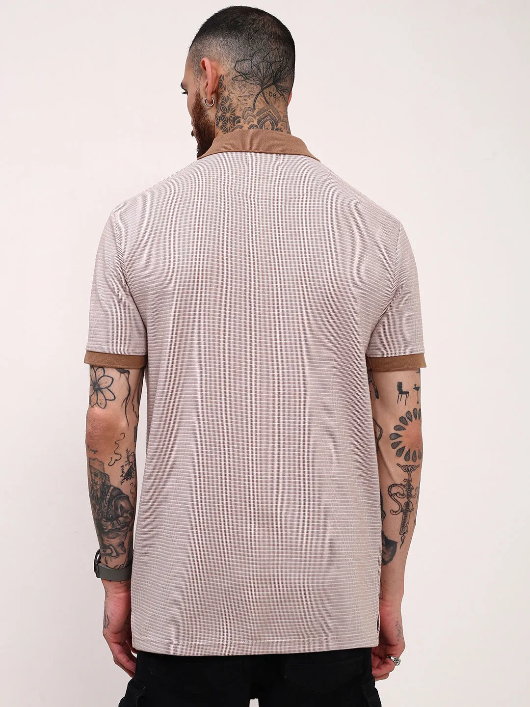 Men's Brown Solid T-Shirt men