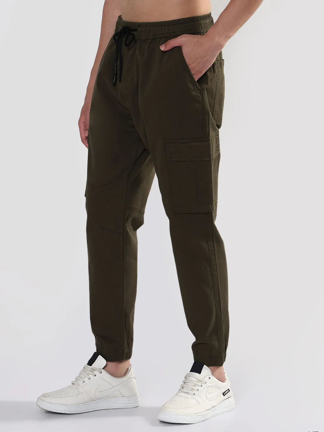 All Around Fit DurableConstruction Men's Brown Tapered Fit Joggers