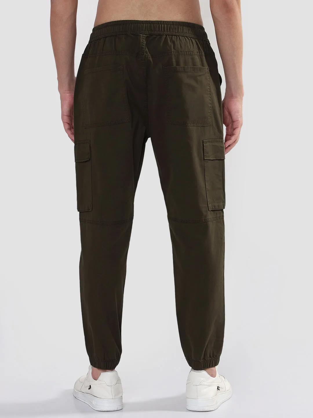 Men's Brown Tapered Fit Joggers Quick Fit Wear