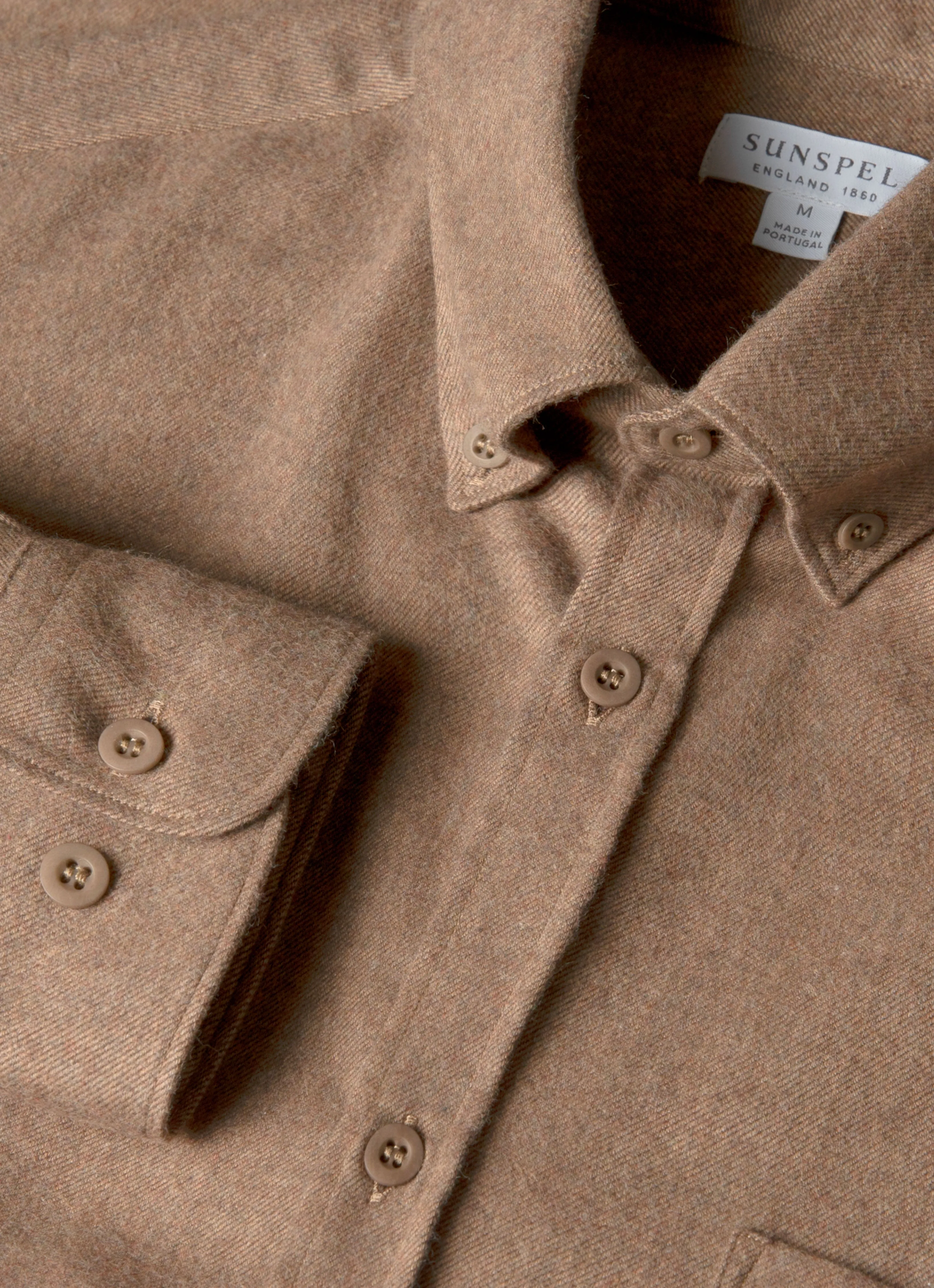 Men's Button Down Flannel Shirt in Cedar Zip Up