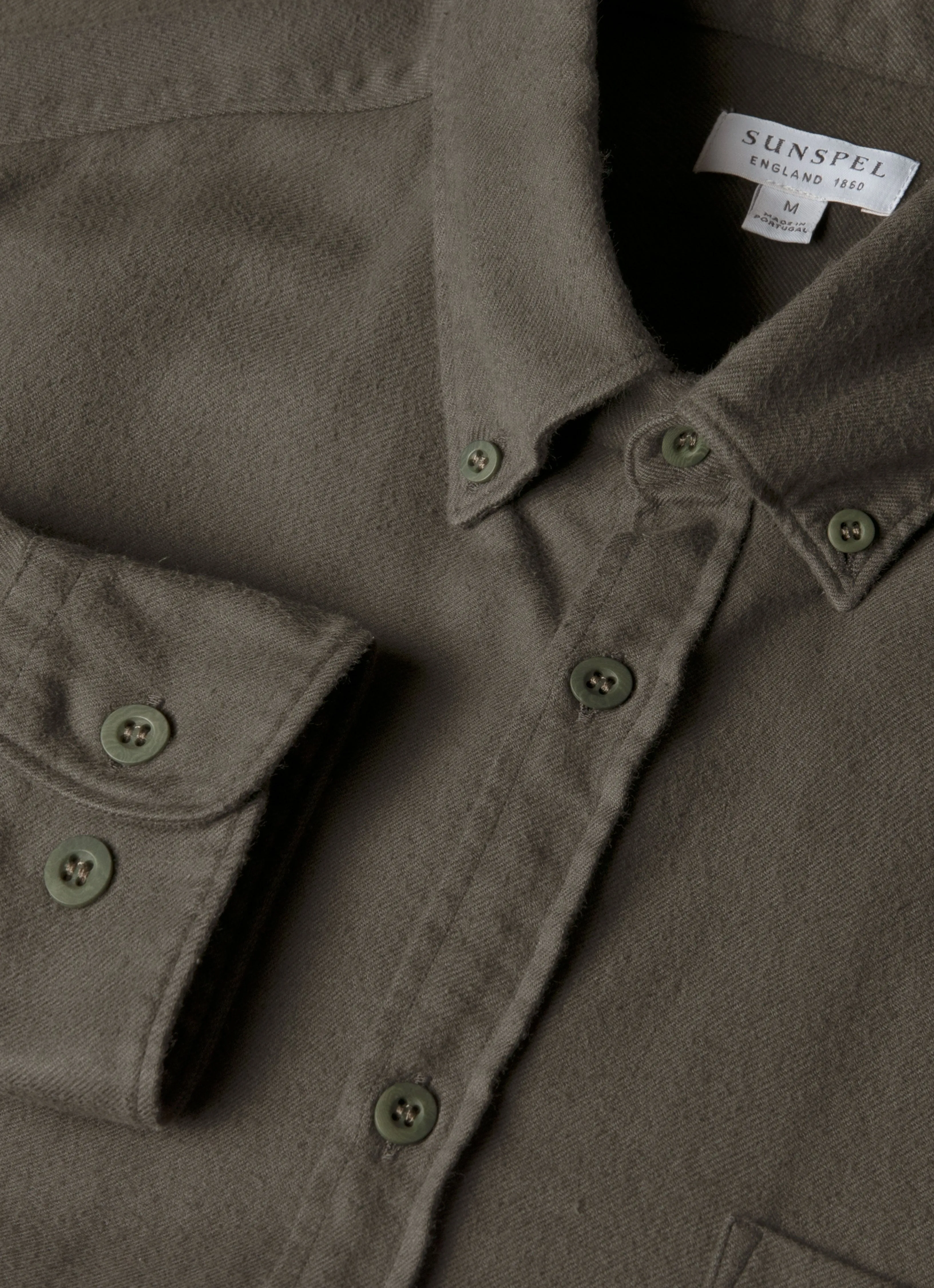 All-Purpose Wear Garment Dyed Men's Button Down Flannel Shirt in Dark Green