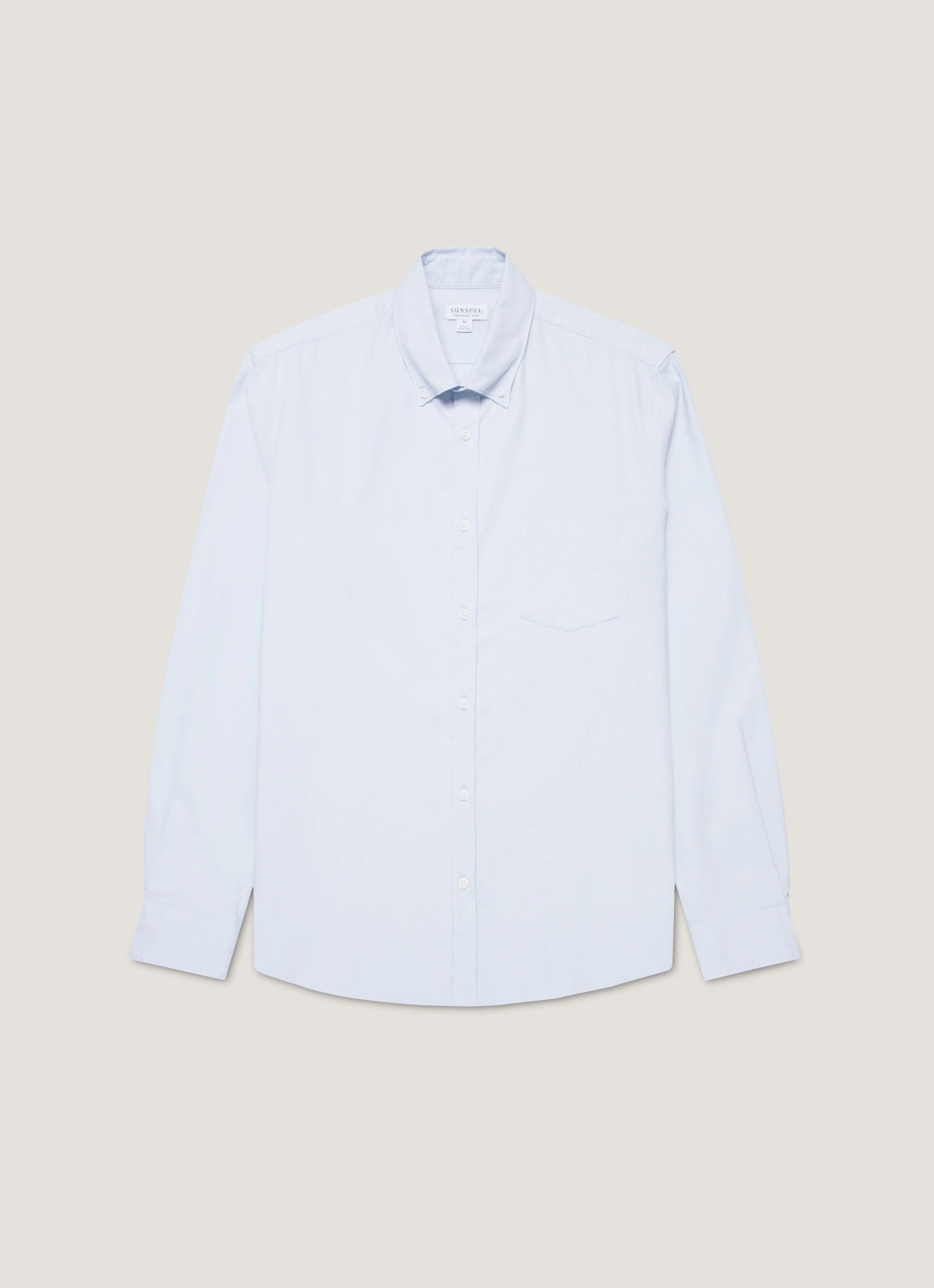 Relaxed Waistband Men's Button Down Oxford Shirt in Light Blue