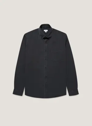 Light Flex Active Wearable Men's Button Down Twill Shirt in Black