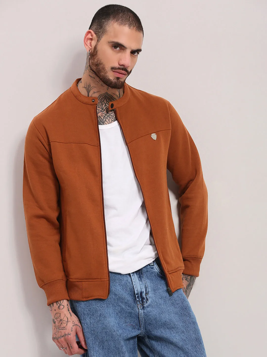 Brand Reputation Men's Camel Brown Solid Sweatshirt
