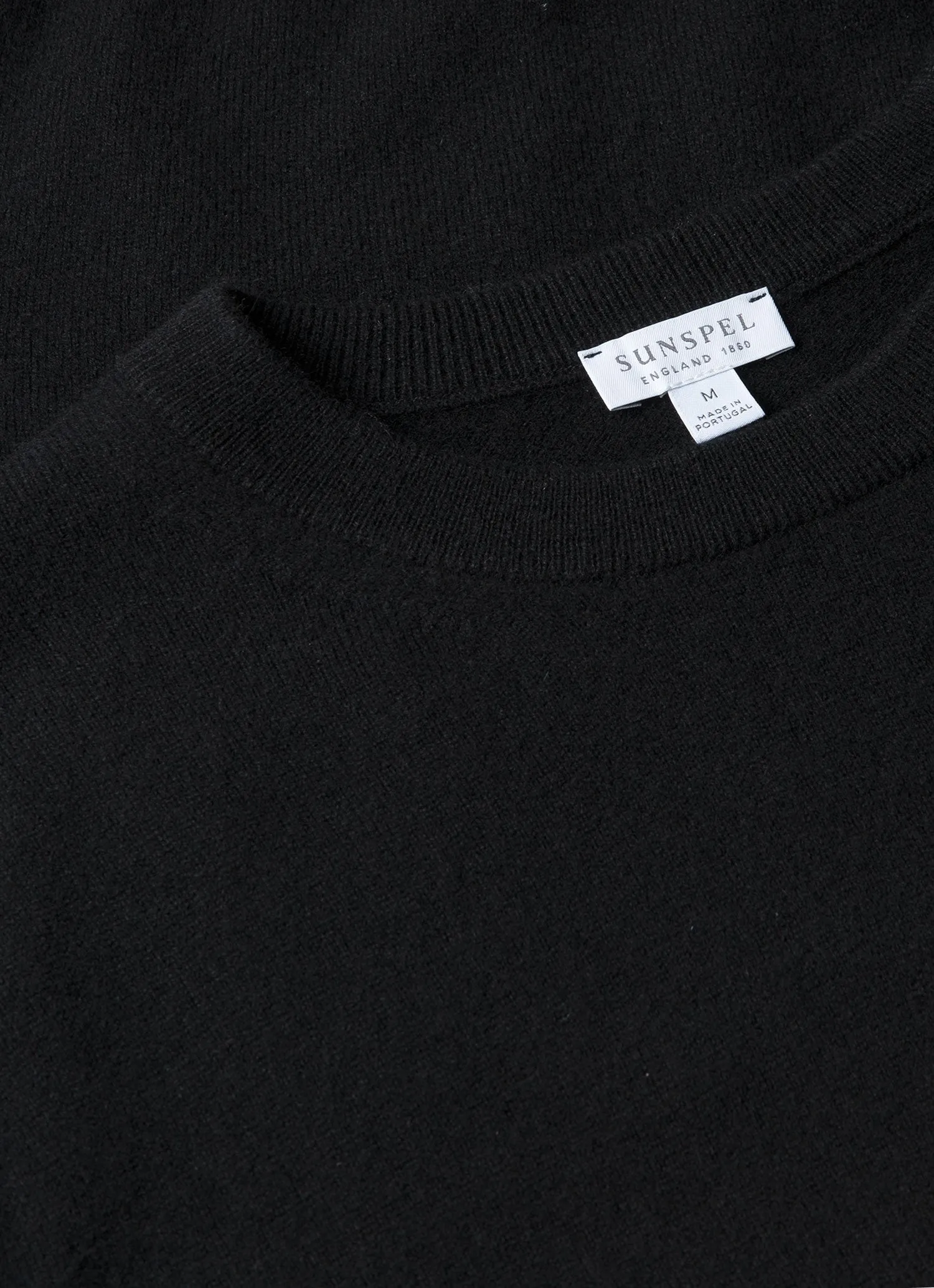 Men's Cashmere Crew Neck Jumper in Black Breathable fabric