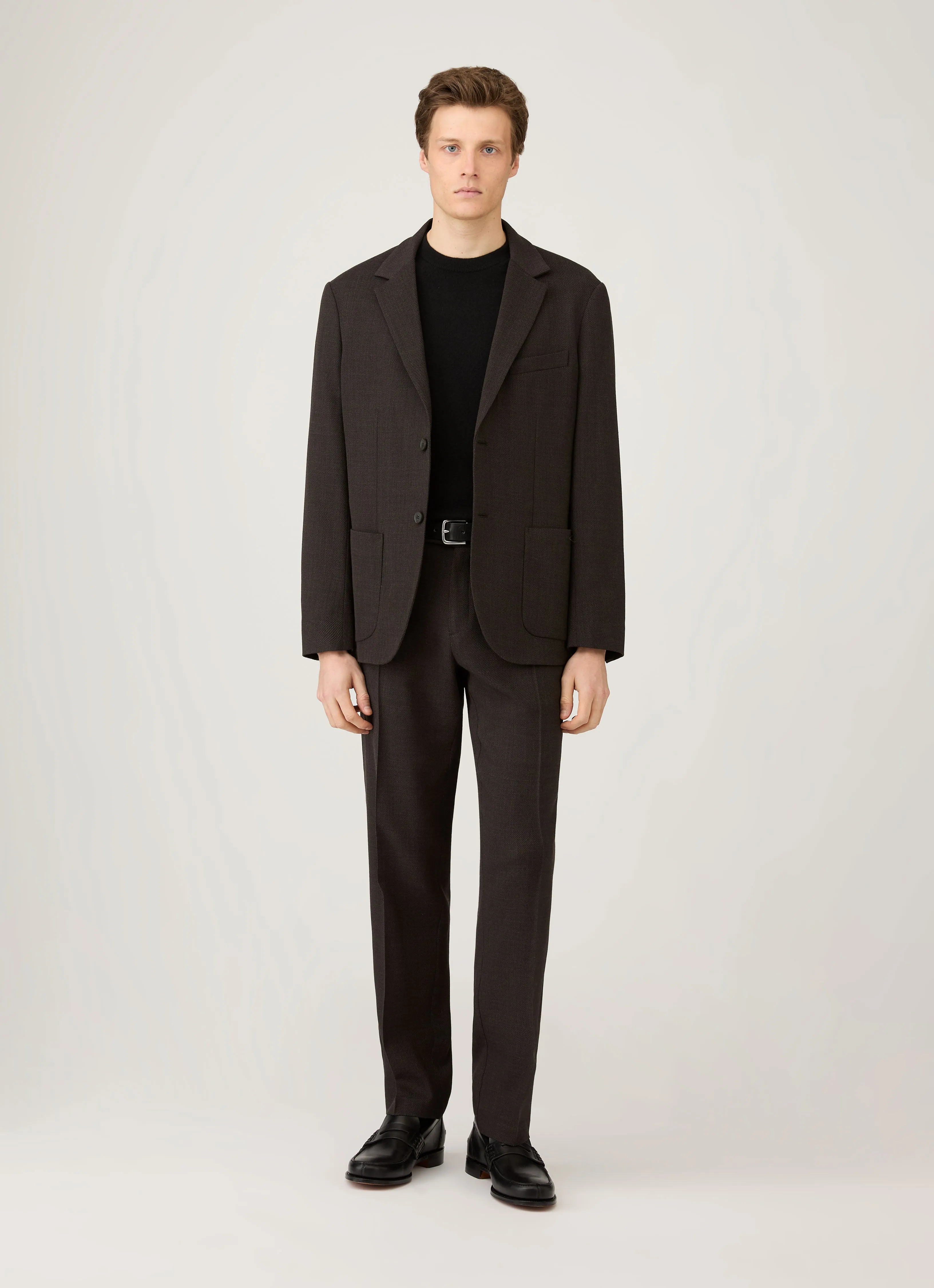 Men's Cashmere Crew Neck Jumper in Black Wardrobe Classic