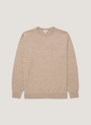 Men's Cashmere Crew Neck Jumper in Oatmeal Melange Daily Comfort