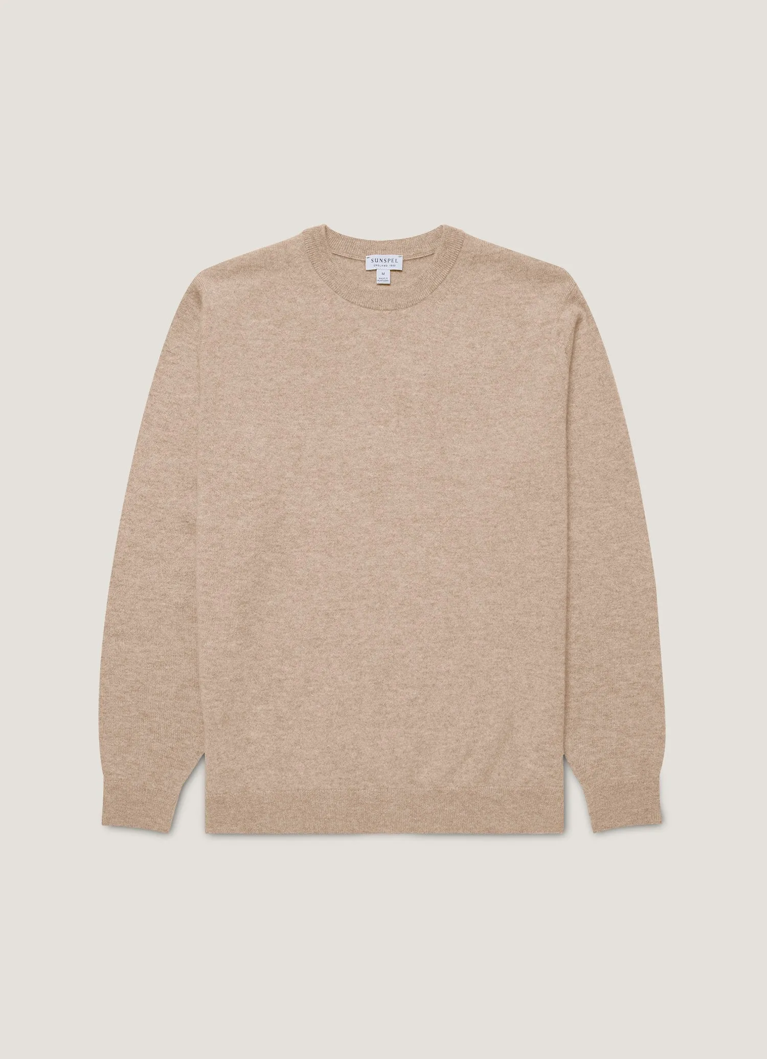 Men's Cashmere Crew Neck Jumper in Oatmeal Melange Daily Comfort