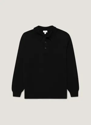 Men's Cashmere Polo Shirt in Black Perfect Layer