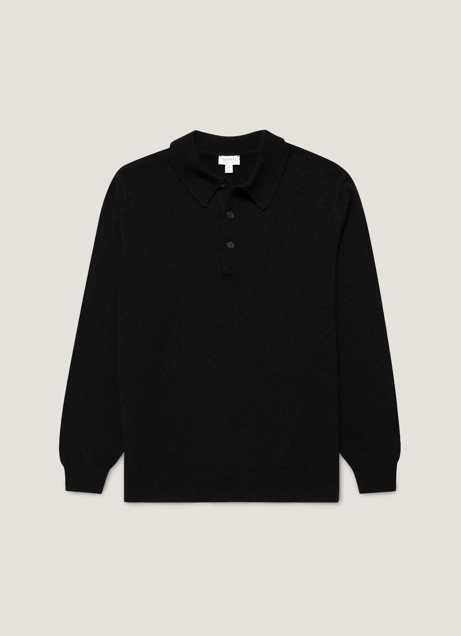 Men's Cashmere Polo Shirt in Black Perfect Layer