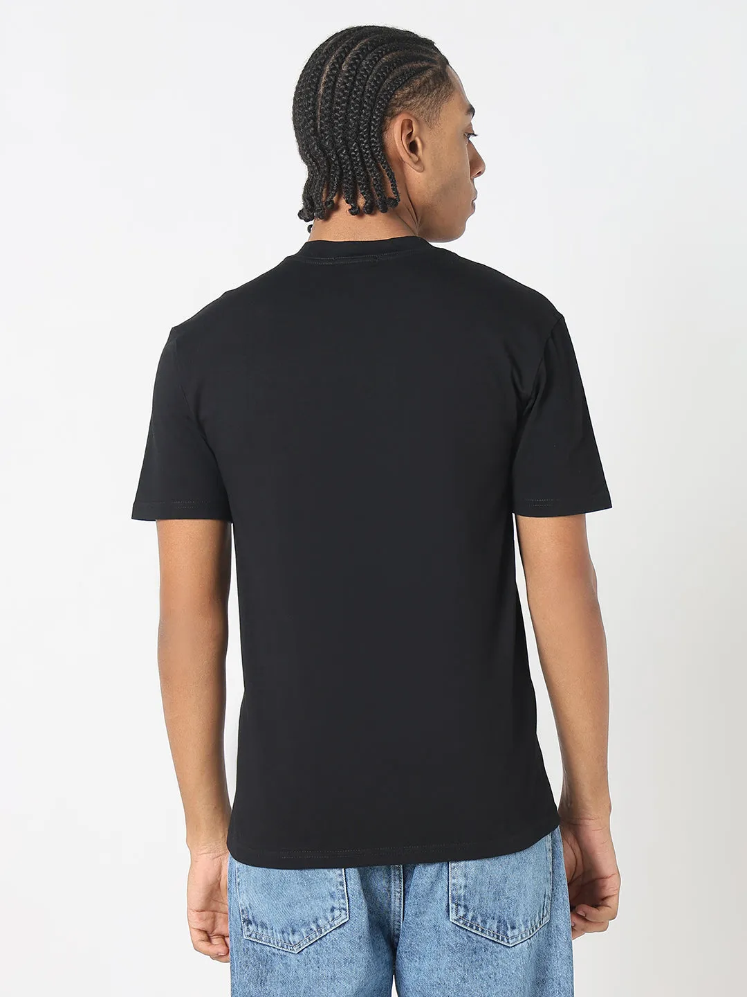 Fur Fit Comfort Fit Men's Casual Black & Rust Vintage Wash T-Shirt