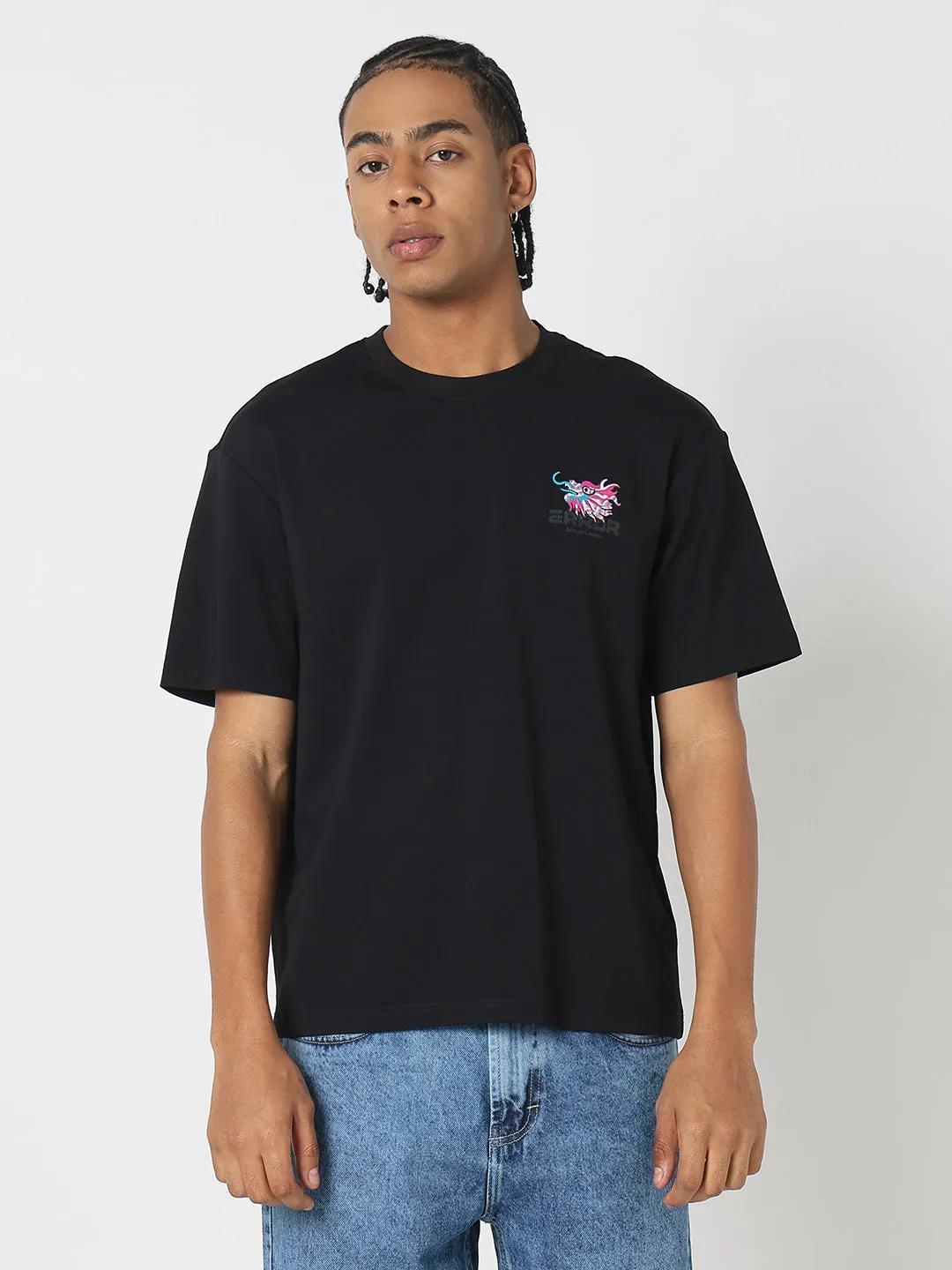 Winter Wear Men's Casual Black Dragon Graphic T-Shirt