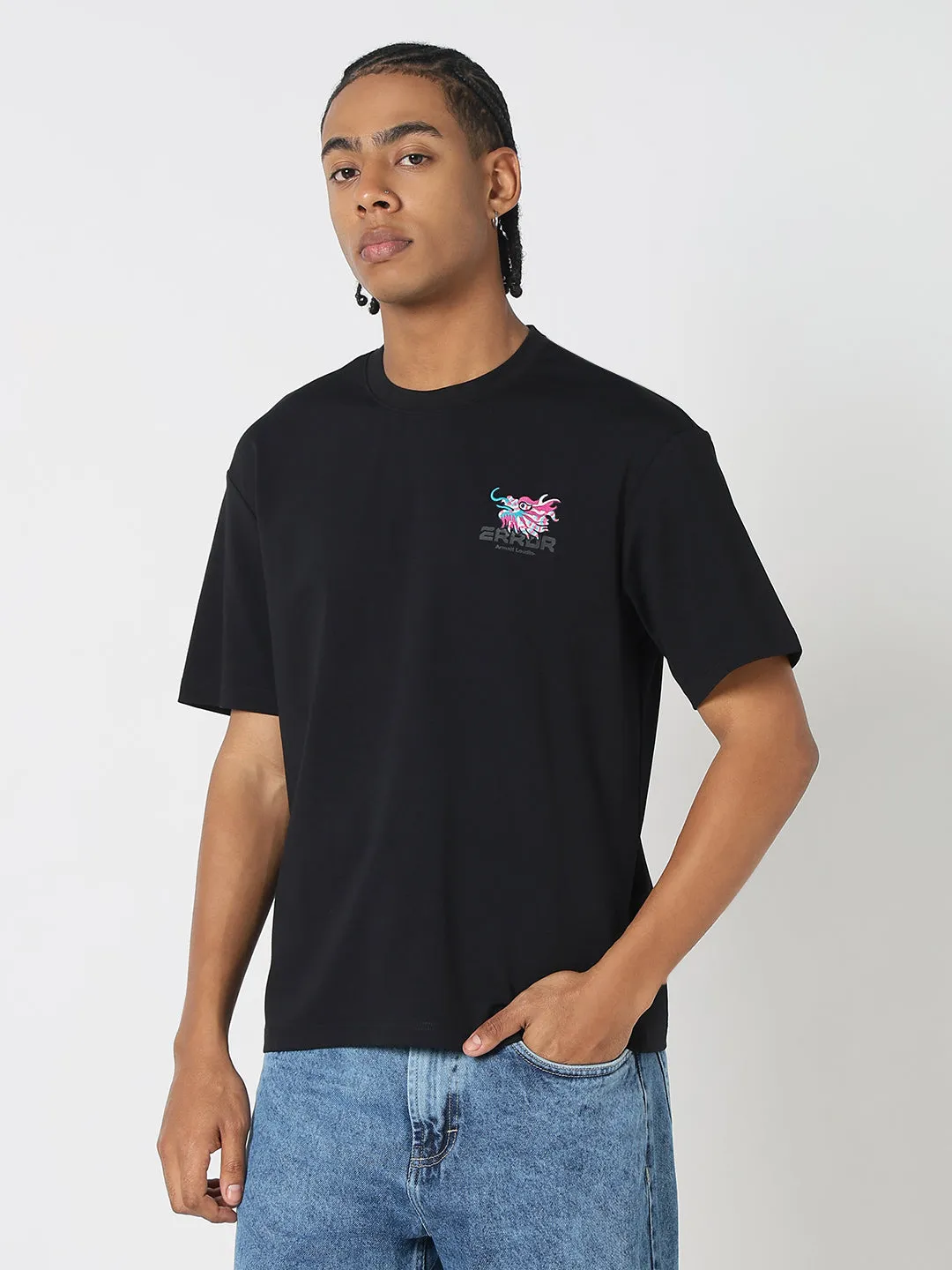 Men's Casual Black Dragon Graphic T-Shirt Travel Light