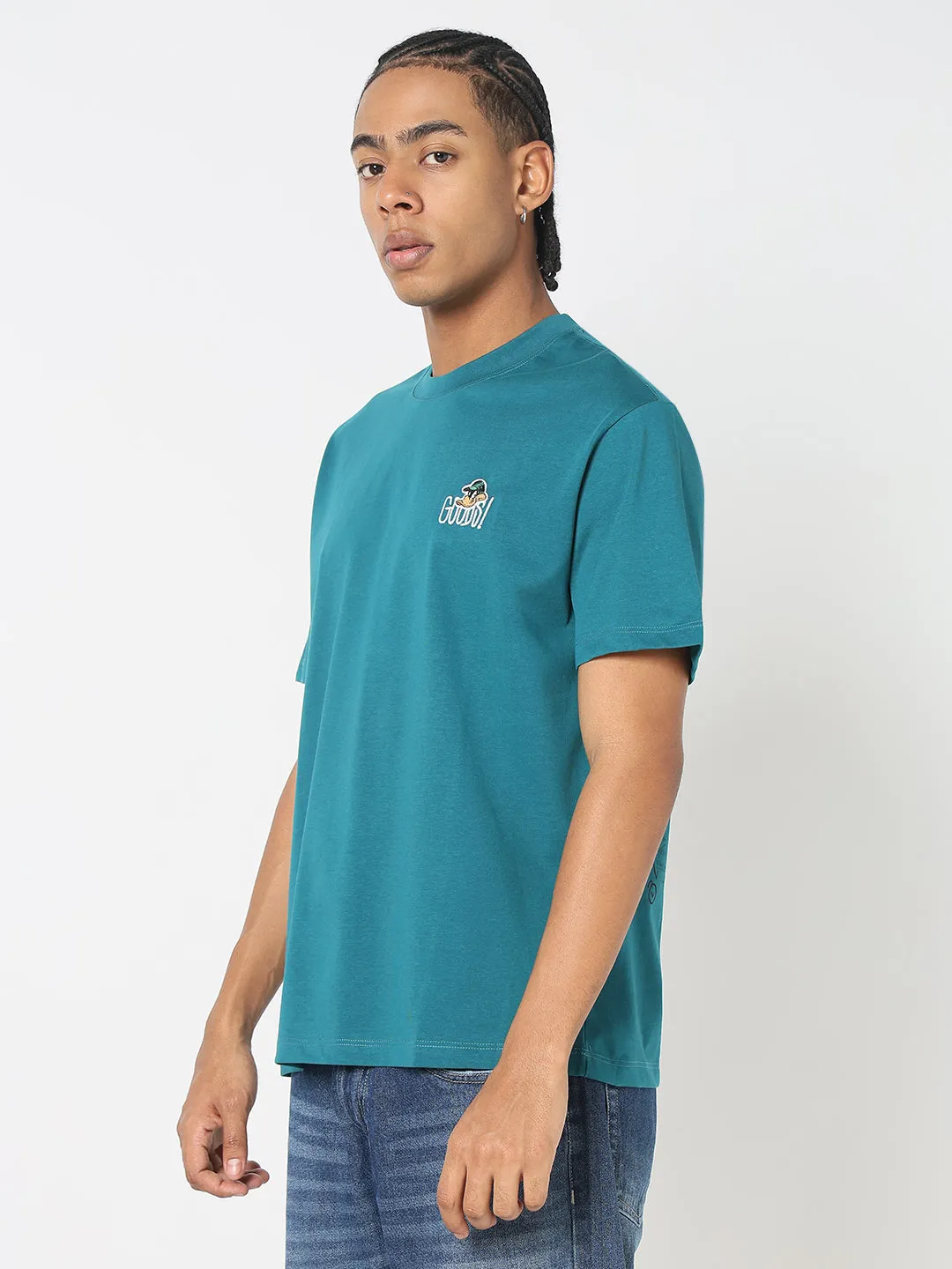 Winter Accessories Clean Cut Men's Casual Blue Graphic printed Relaxed Fit T-Shirt