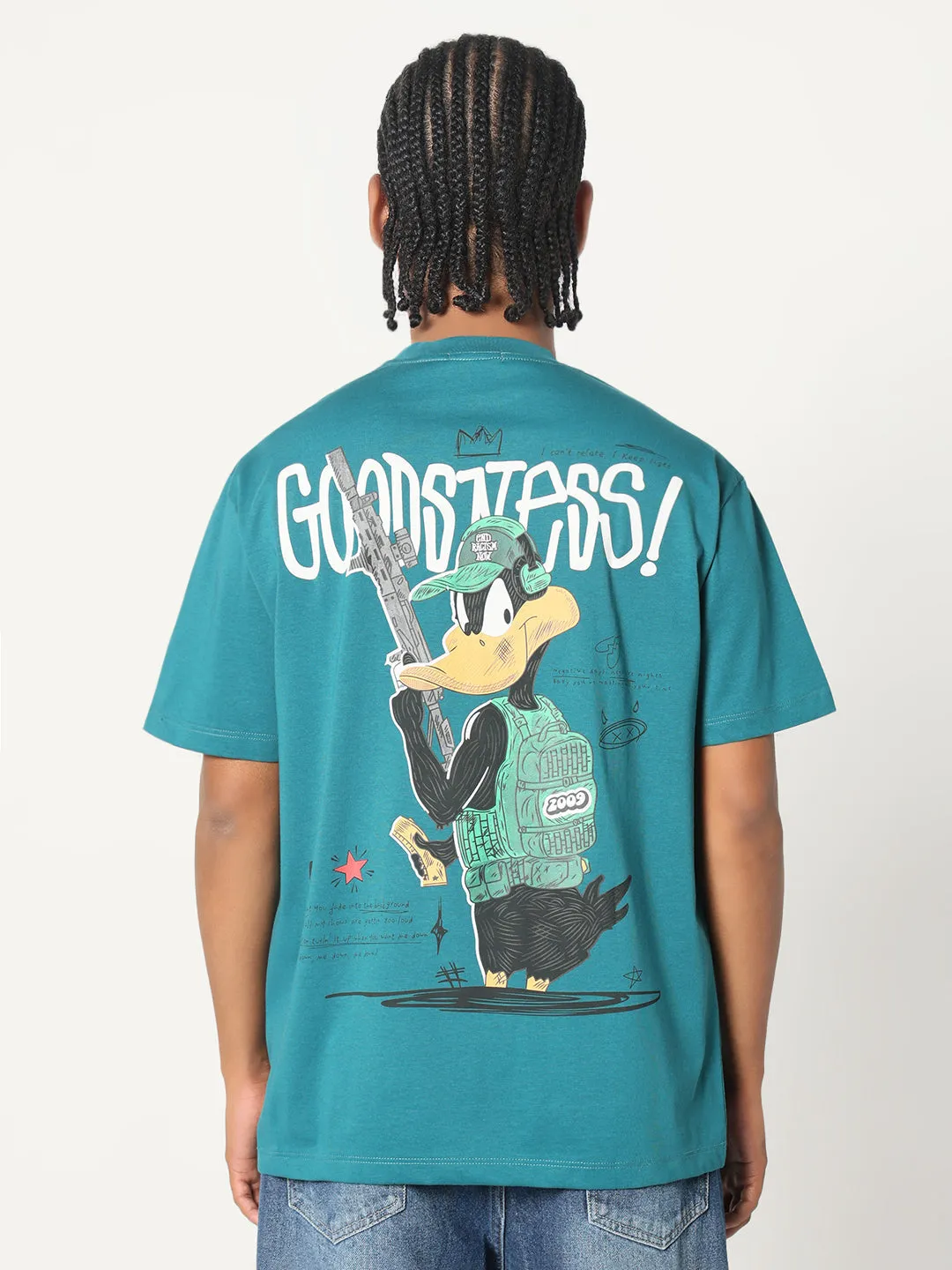 HeatReflective Lining Men's Casual Blue Graphic printed Relaxed Fit T-Shirt