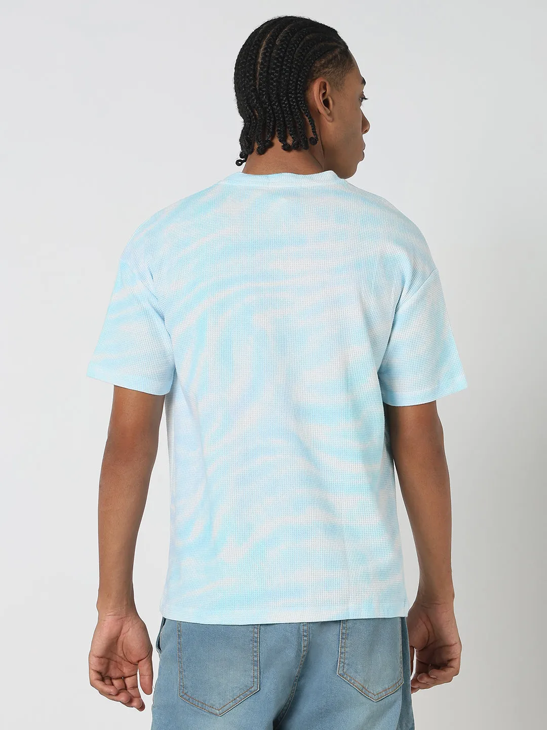 LowMaintenanceFabric Men's Casual Blue Tie & Dye T-Shirt