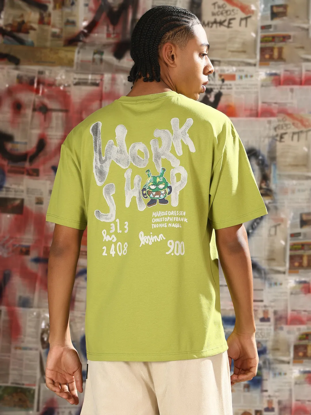 OdorControl Treatment Men's Casual Green Quirky Relaxed Fit Graphic T-Shirt