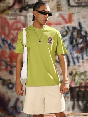 Layer Play QuickAccess Pockets Men's Casual Green The City of Smiling Graphic Relaxed Fit T-Shirt