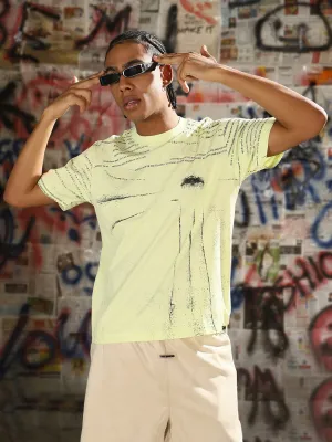 Men's Casual Green Typography T-Shirt Professional Clothing