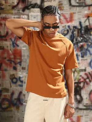 Men's Casual Rust Solid T-Shirt Winter Accessories