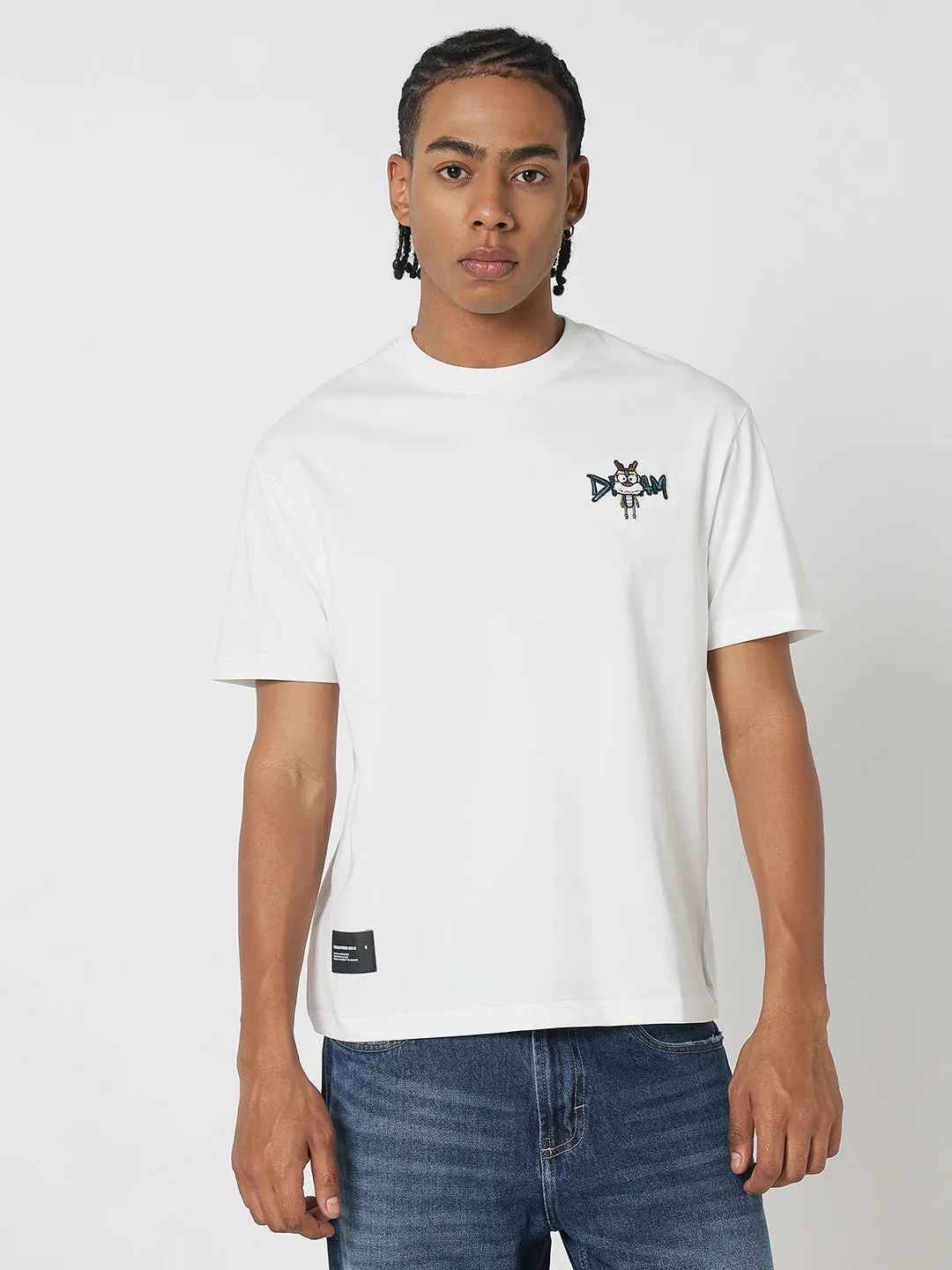 Men's Casual White Graphic T-Shirt LowProfile Design