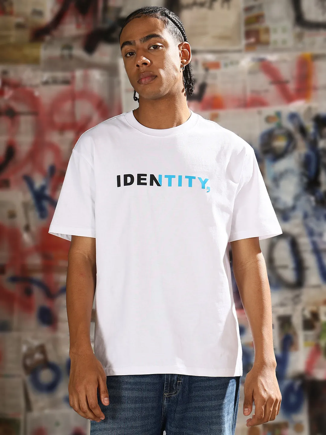 Craft Edge Men's Casual White Typography T-Shirt