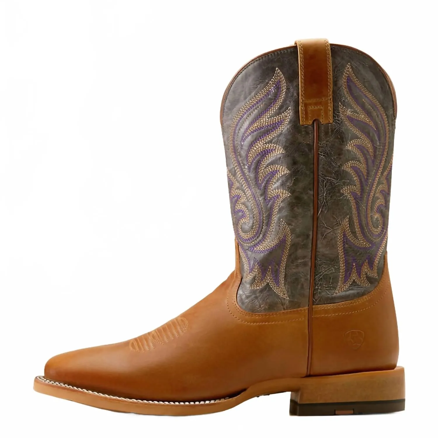 Men's Cattle Call Smokey Boot In Tan/purple Team Meeting