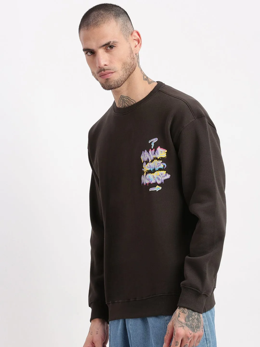 Men's Charcoal Graphic Round Neck Pullover product group cooperation product home friendliness