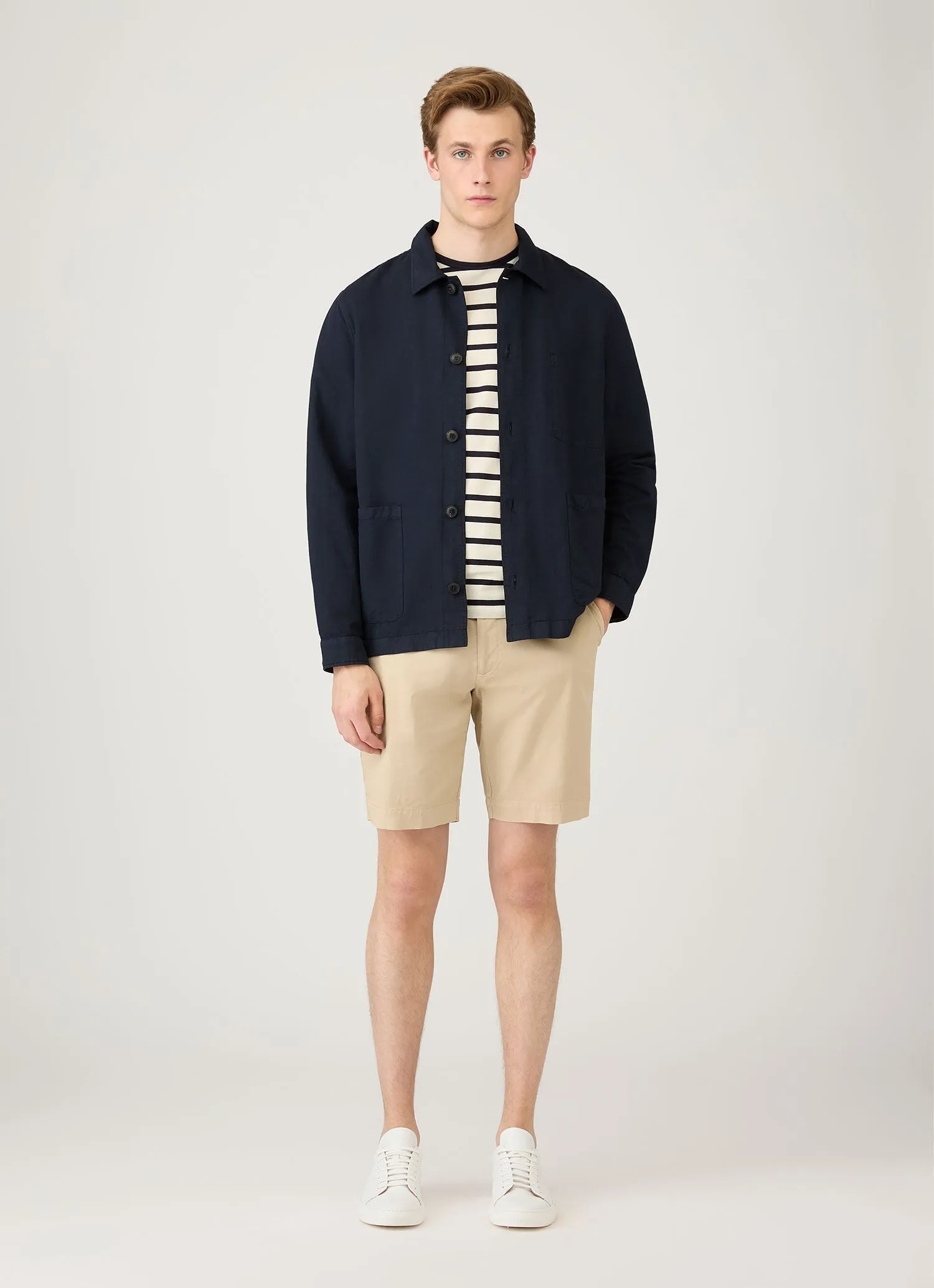 Men's Chino Shorts in Light Stone Anti Slip Waist Grip Chafe Free Edging