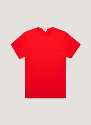 Men's Classic T-shirt in Bright Red Anti Static Fabric Simple Comfort