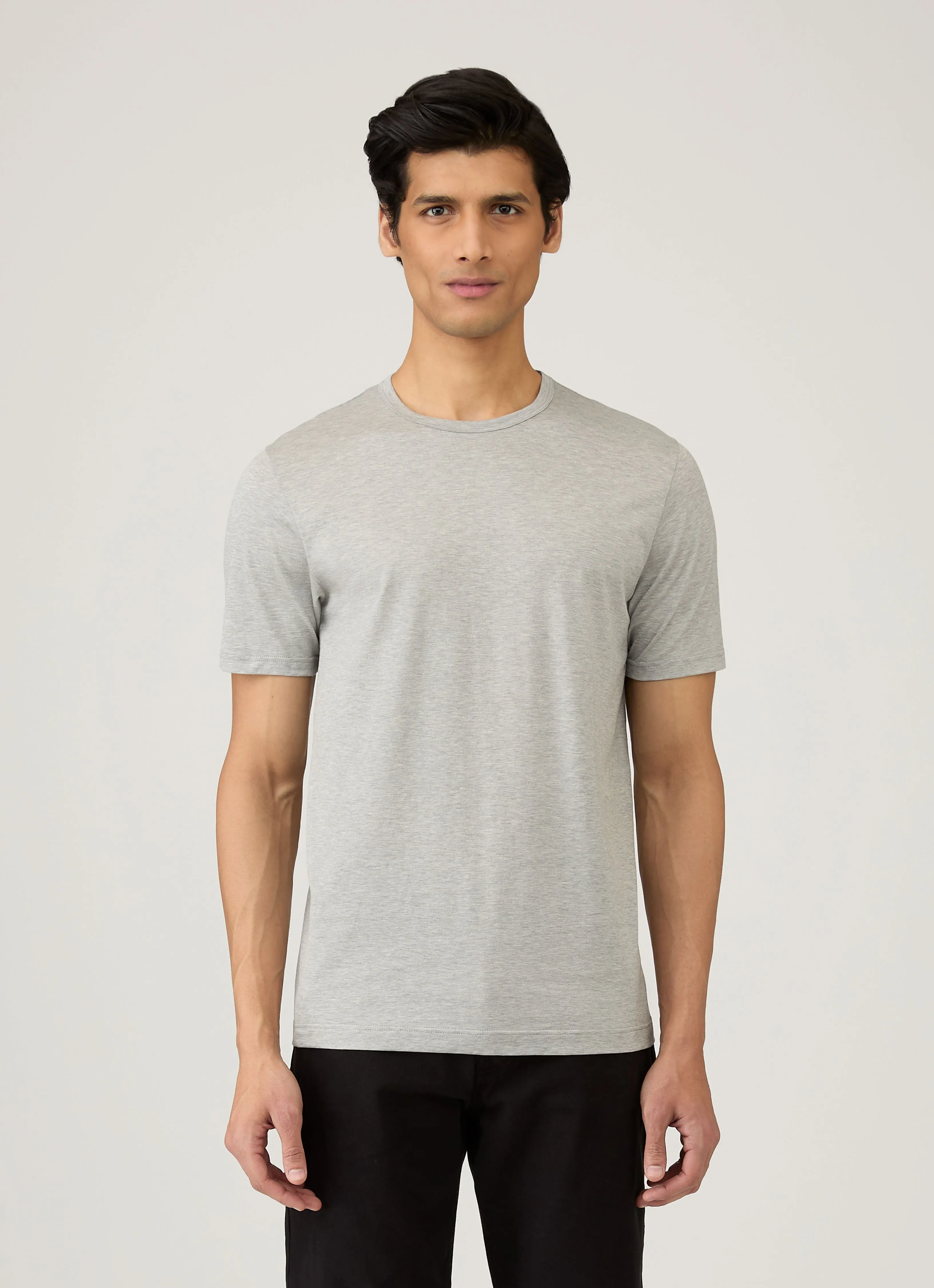 Soft & Smooth SoftenedNeckline Men's Classic T-shirt in Grey Melange