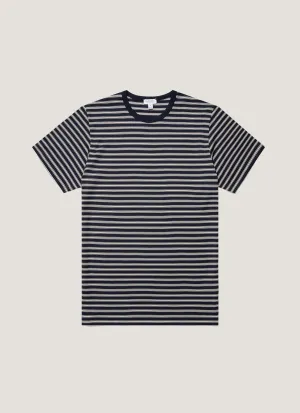 Men's Classic T-shirt in Navy/Undyed All-Season Comfort Wear Relaxed Comfort Fit