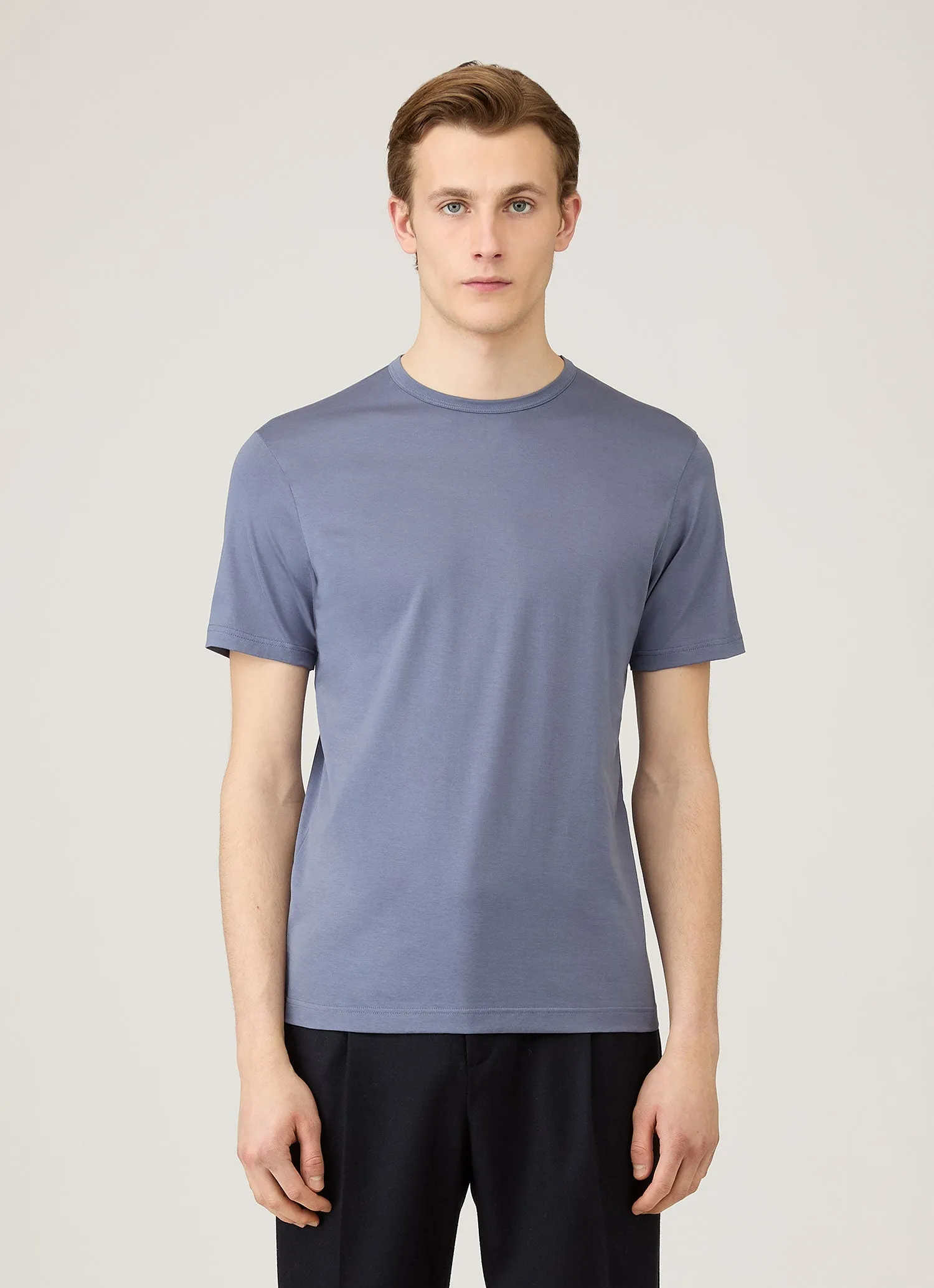 Men's Classic T-shirt in Selvedge Blue Short Sleeve Chilly Day Wear