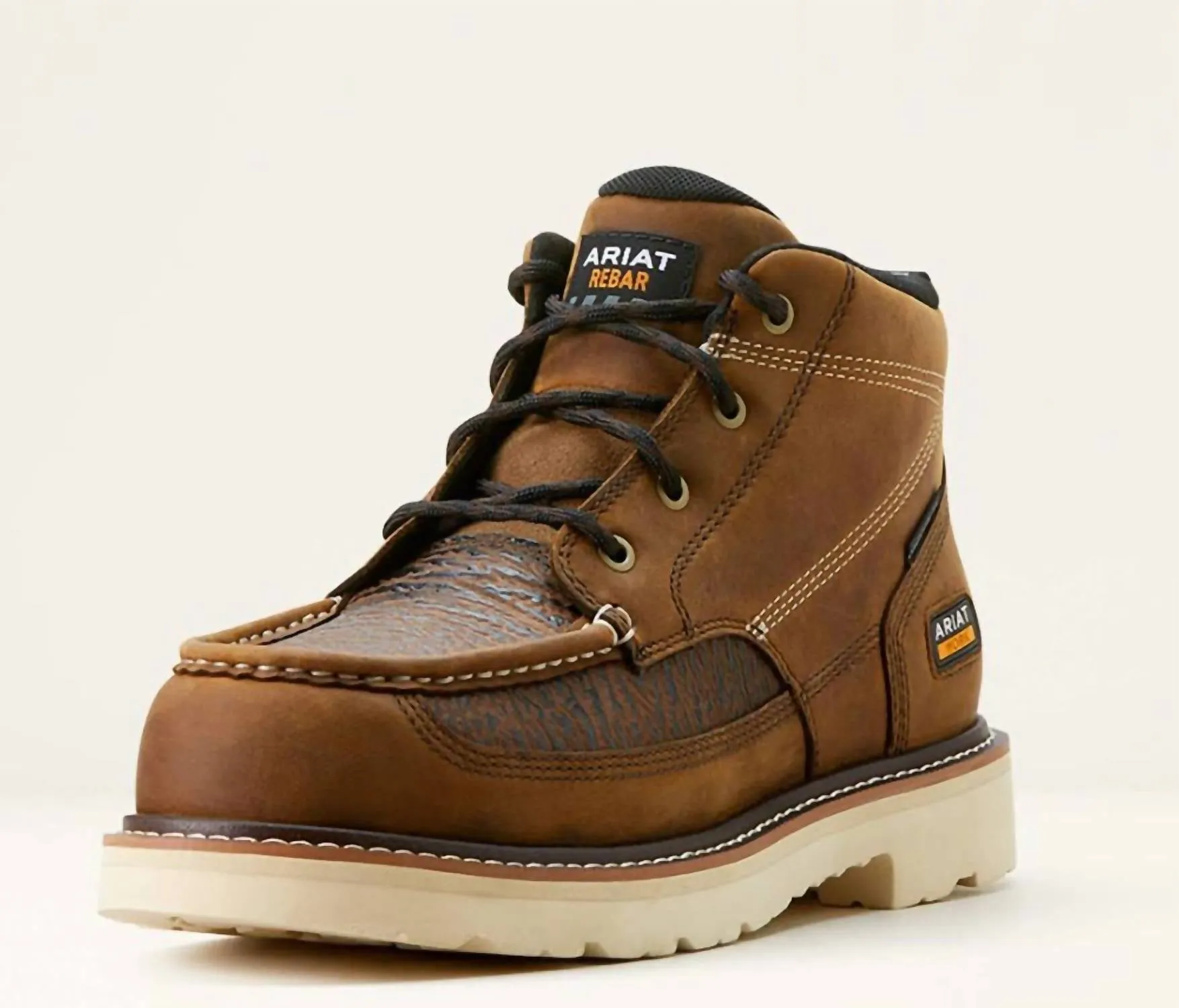 Heritage Craft Height Gain Men's Composite Toe Rebar Lift Chukka Work Boot In Distressed Brown