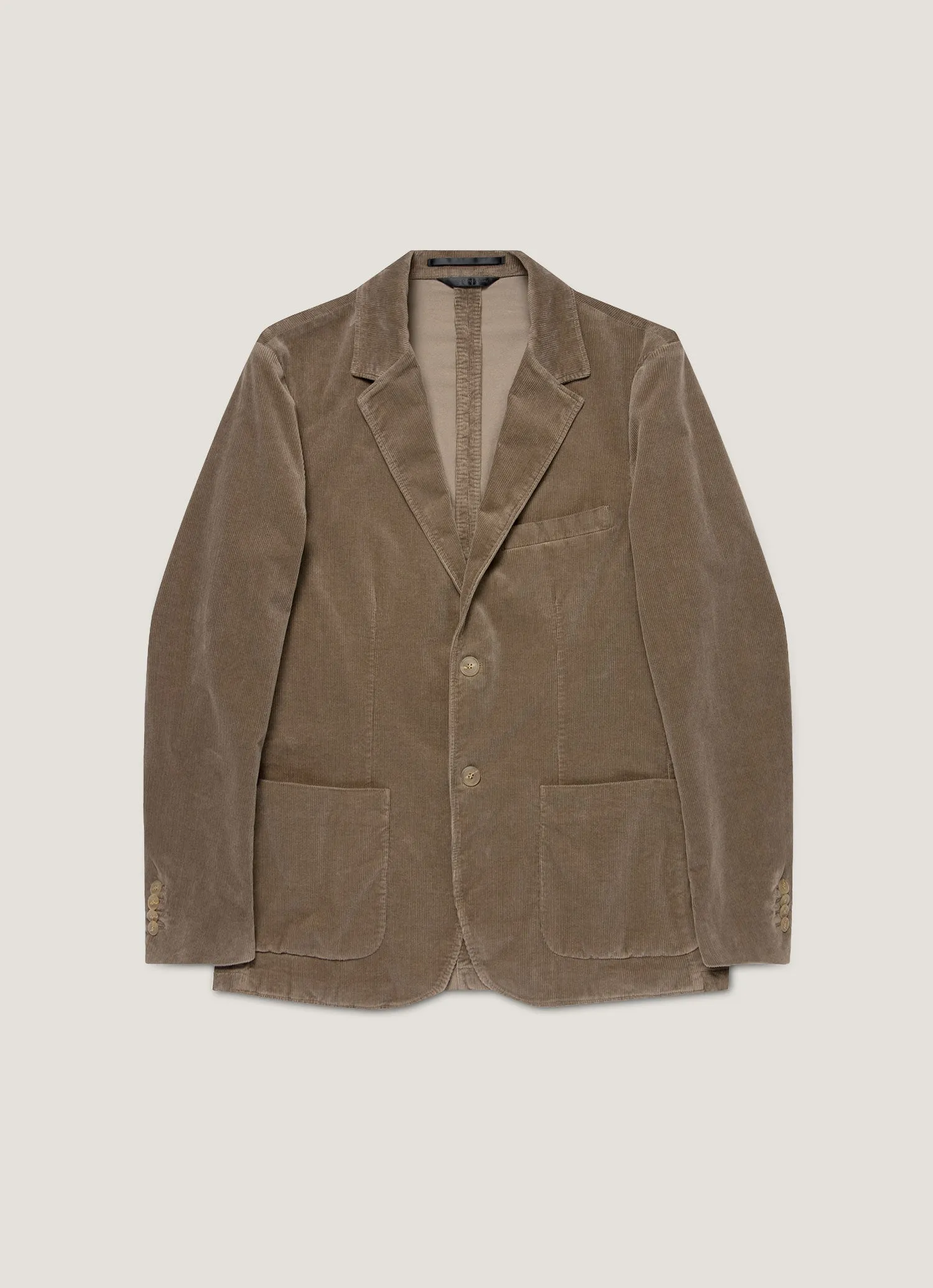 Layer Piece Flatlock Seam Construction Men's Corduroy Blazer in Bark