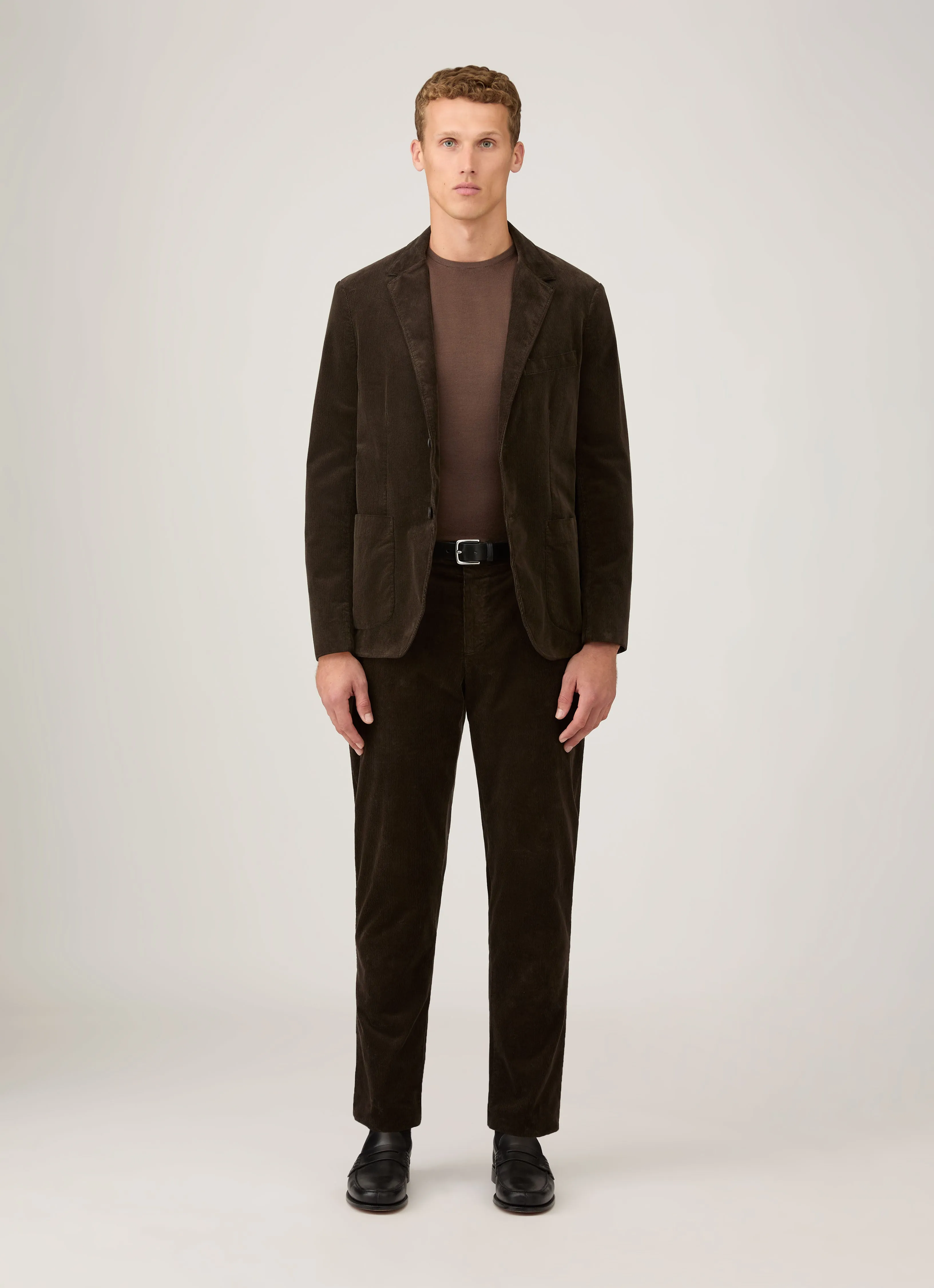 Men's Corduroy Trouser in Coffee Tailored Silhouette