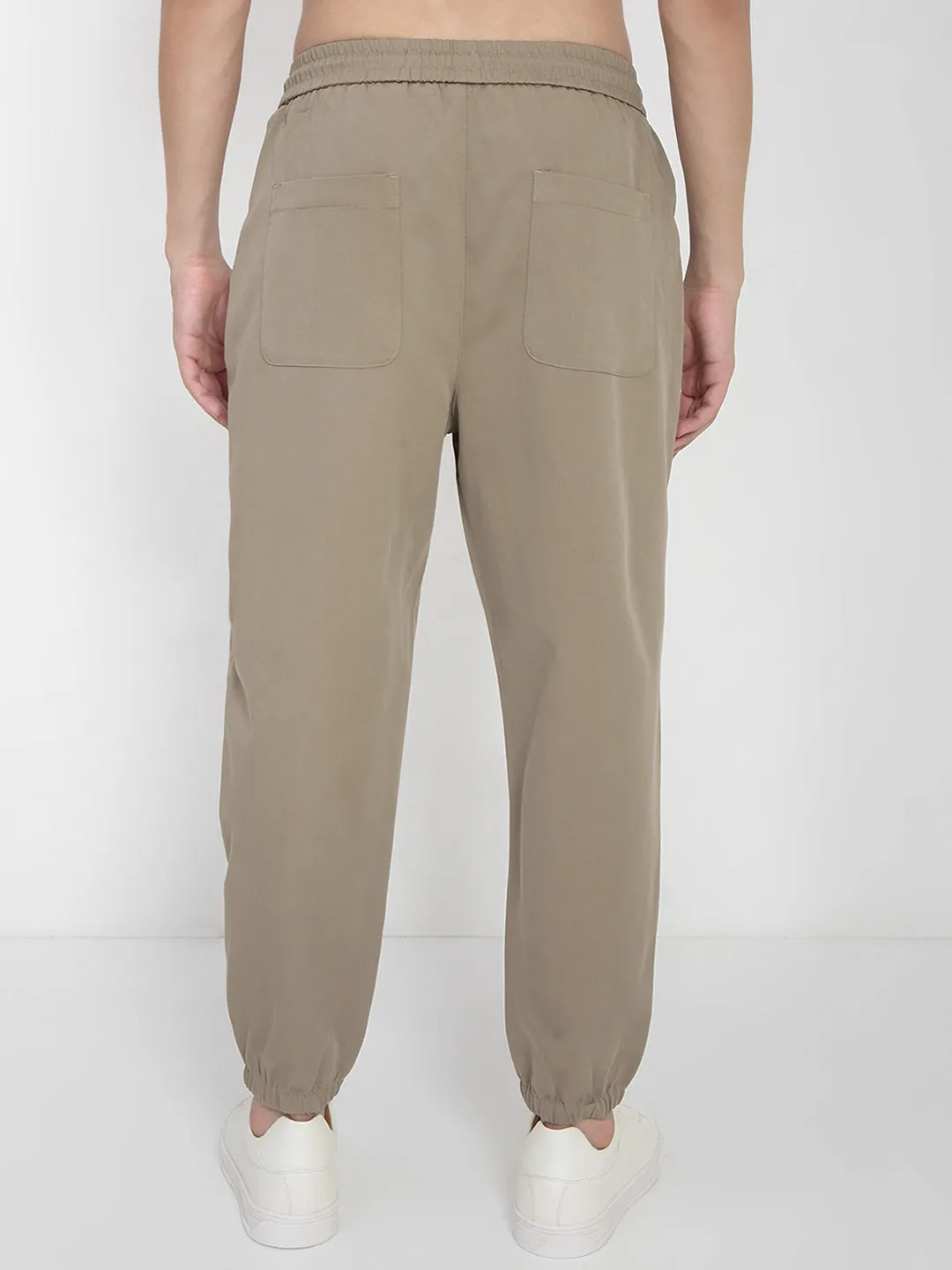 Active Appeal Men's Cotton Beige Relaxed Fit Joggers