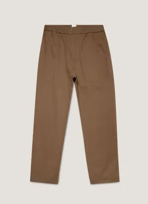 BreathableLining Men's Cotton Cashmere Drawstring Trouser in Dark Stone