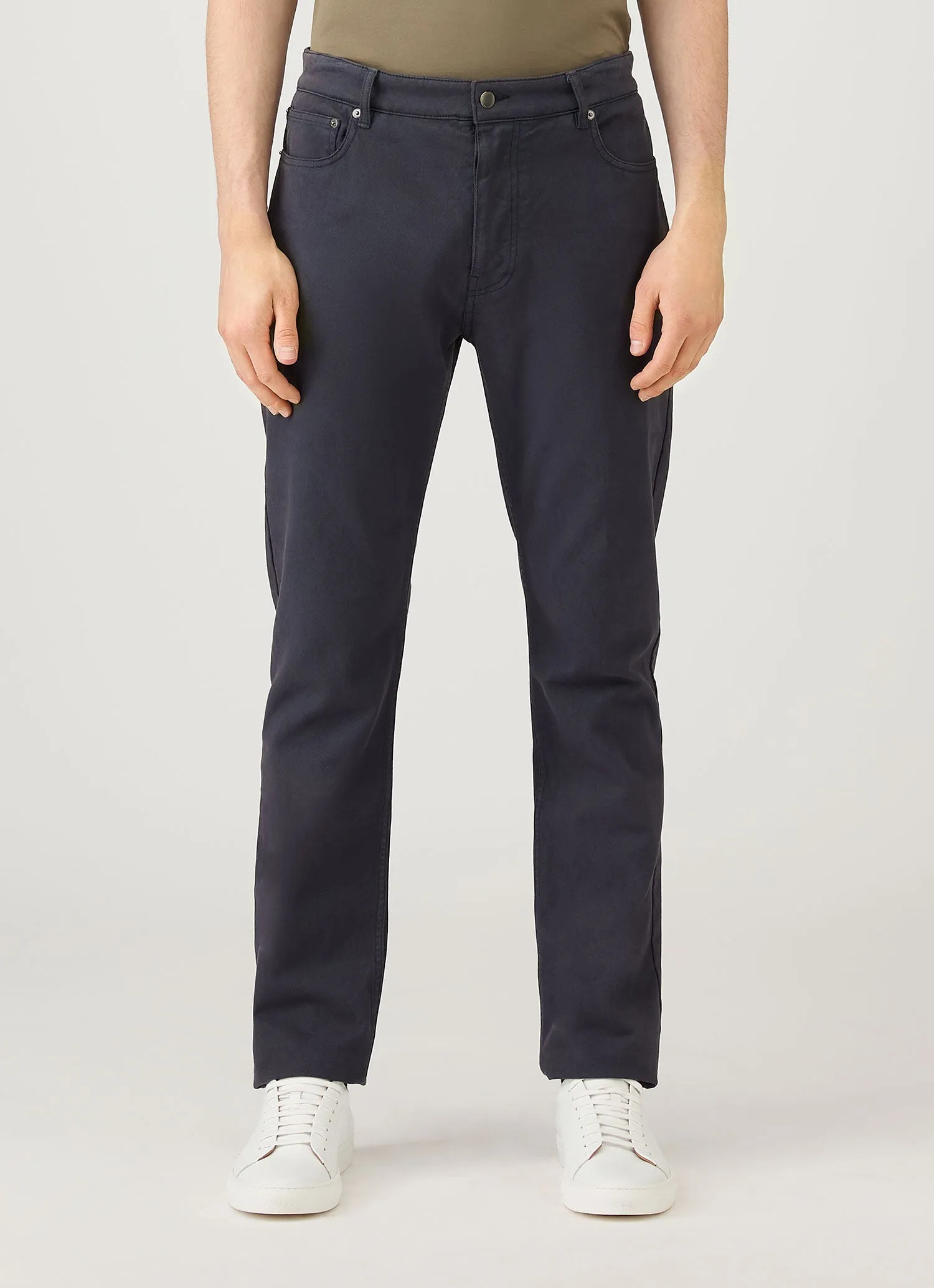 Men's Cotton Drill 5 Pocket Trouser in Navy Chill Style FlexibleKnees