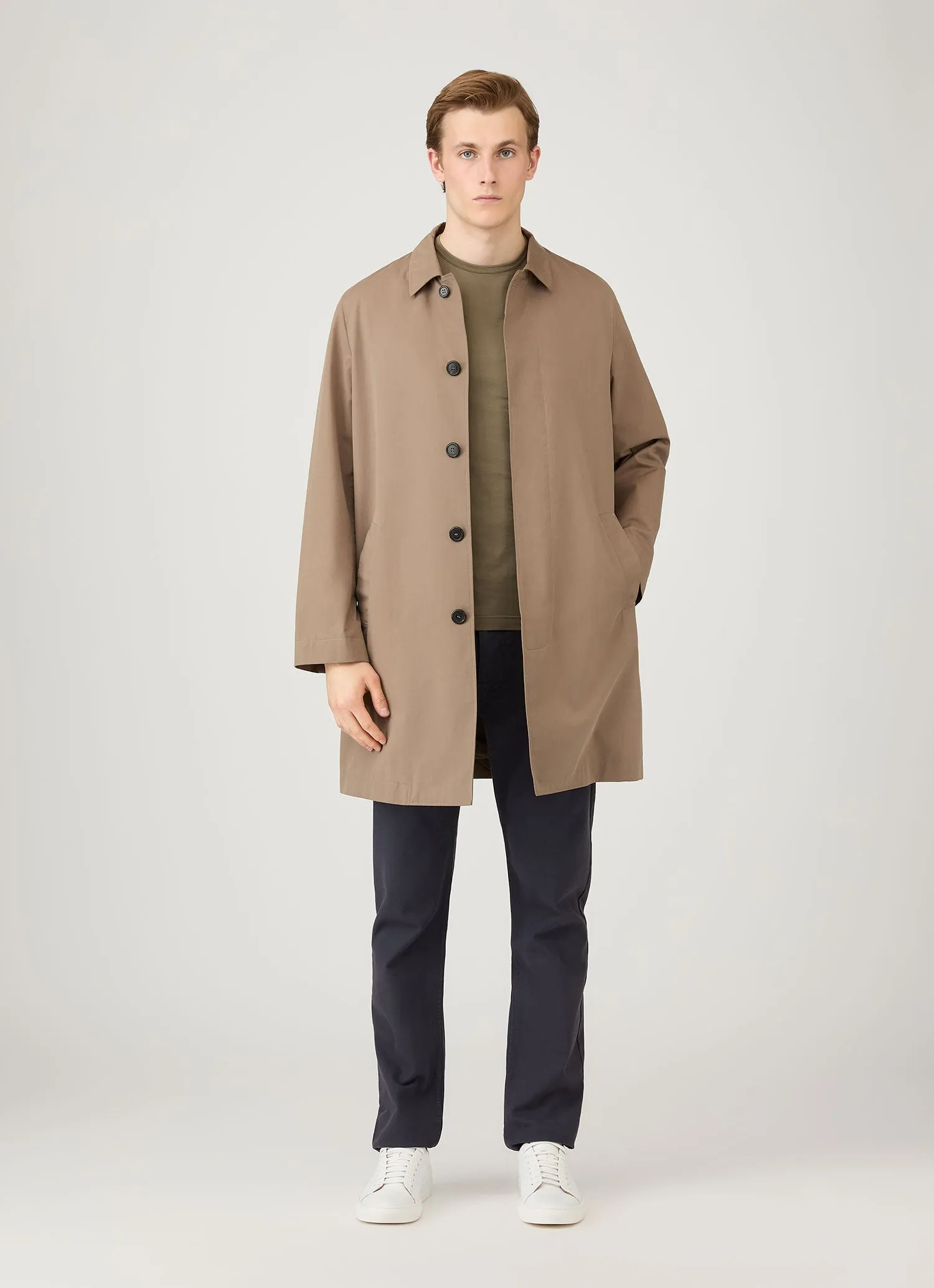 Men's Cotton Drill 5 Pocket Trouser in Navy Refined fit Cool Weather