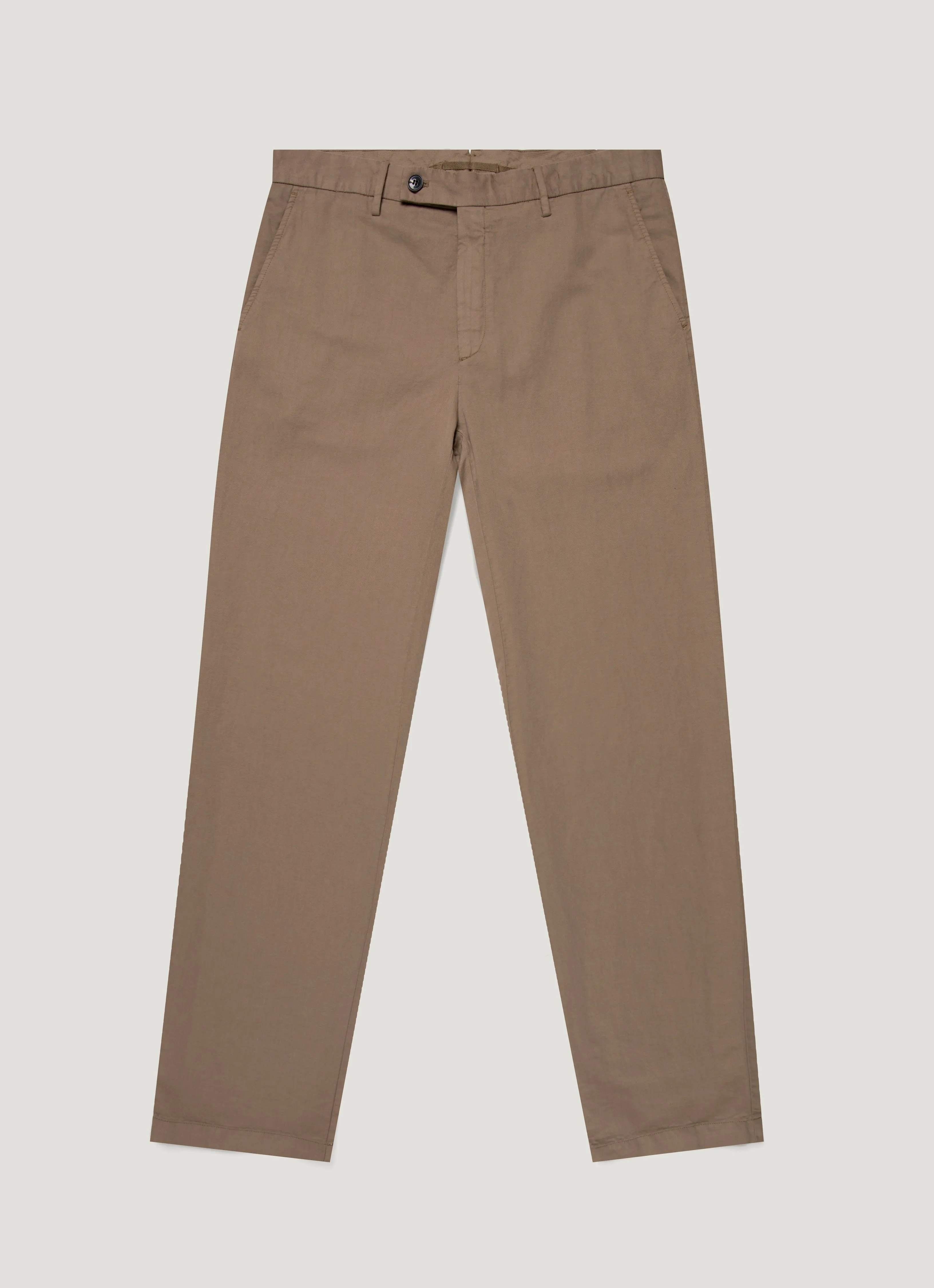 Men's Cotton Linen Trouser in Dark Tan Outdoor Fit