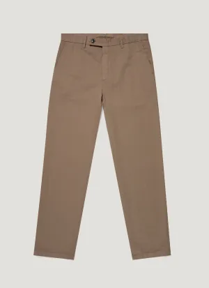 Men's Cotton Linen Trouser in Dark Tan Outdoor Fit