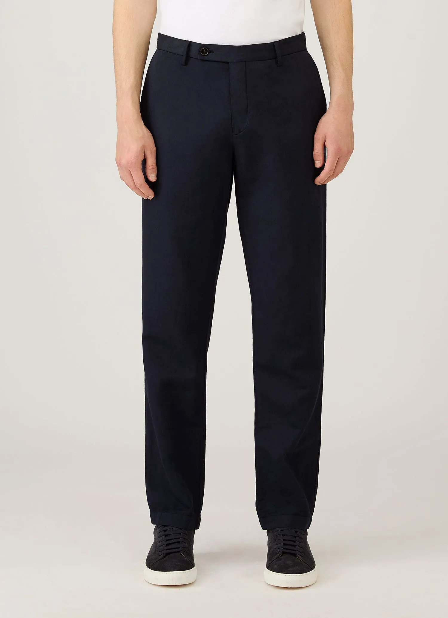 Men's Cotton Linen Trouser in Navy Simple Utility