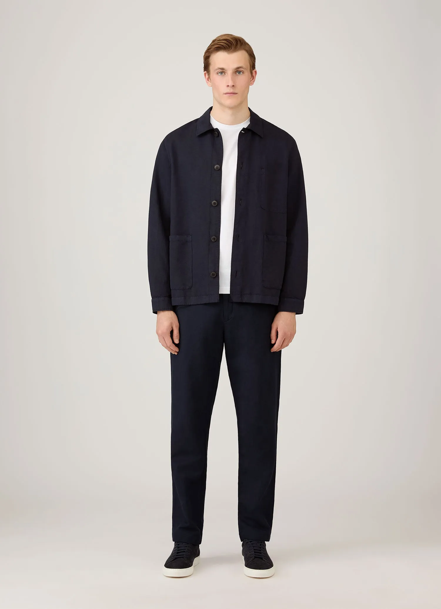 Men's Cotton Linen Trouser in Navy Perfect Design Sleek Waist