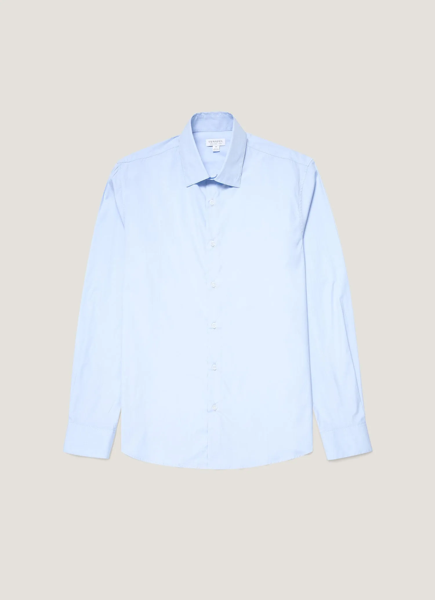 Low Impact Dye AntiStatic Properties Men's Cotton Stretch Shirt in Light Blue