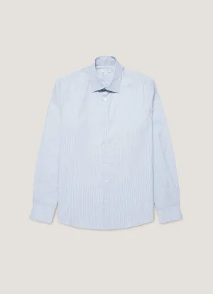 Men's Cotton Stretch Shirt in Light Blue/White Smart Layering