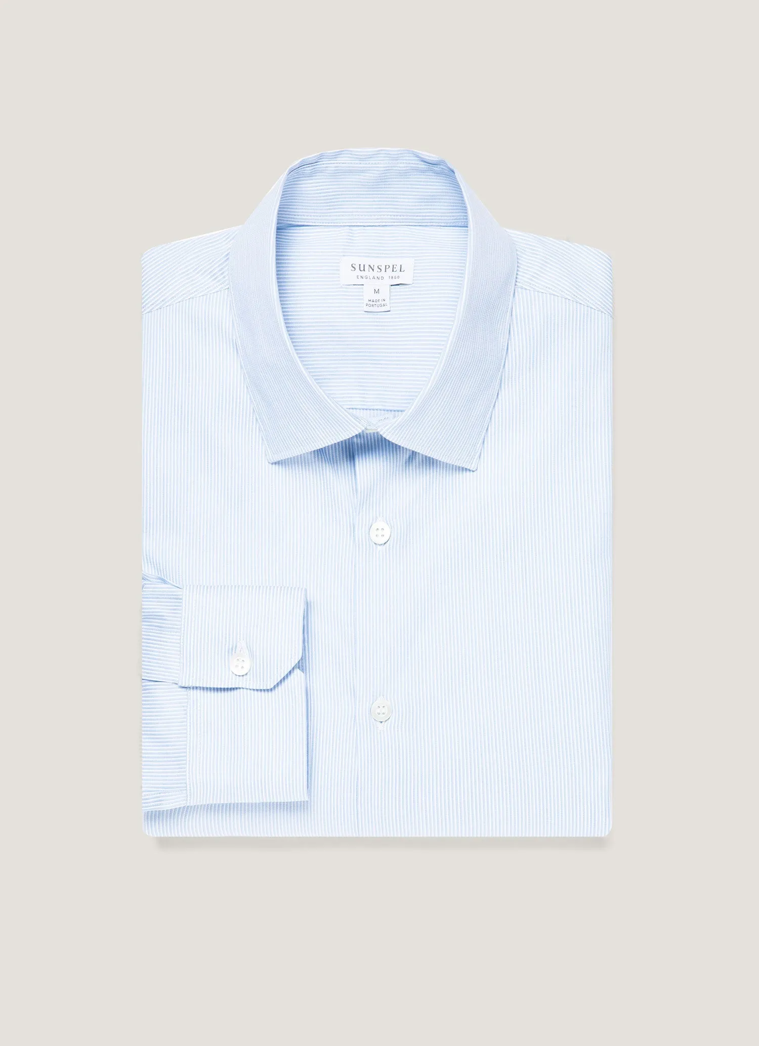 Light and Fresh Men's Cotton Stretch Shirt in Light Blue/White