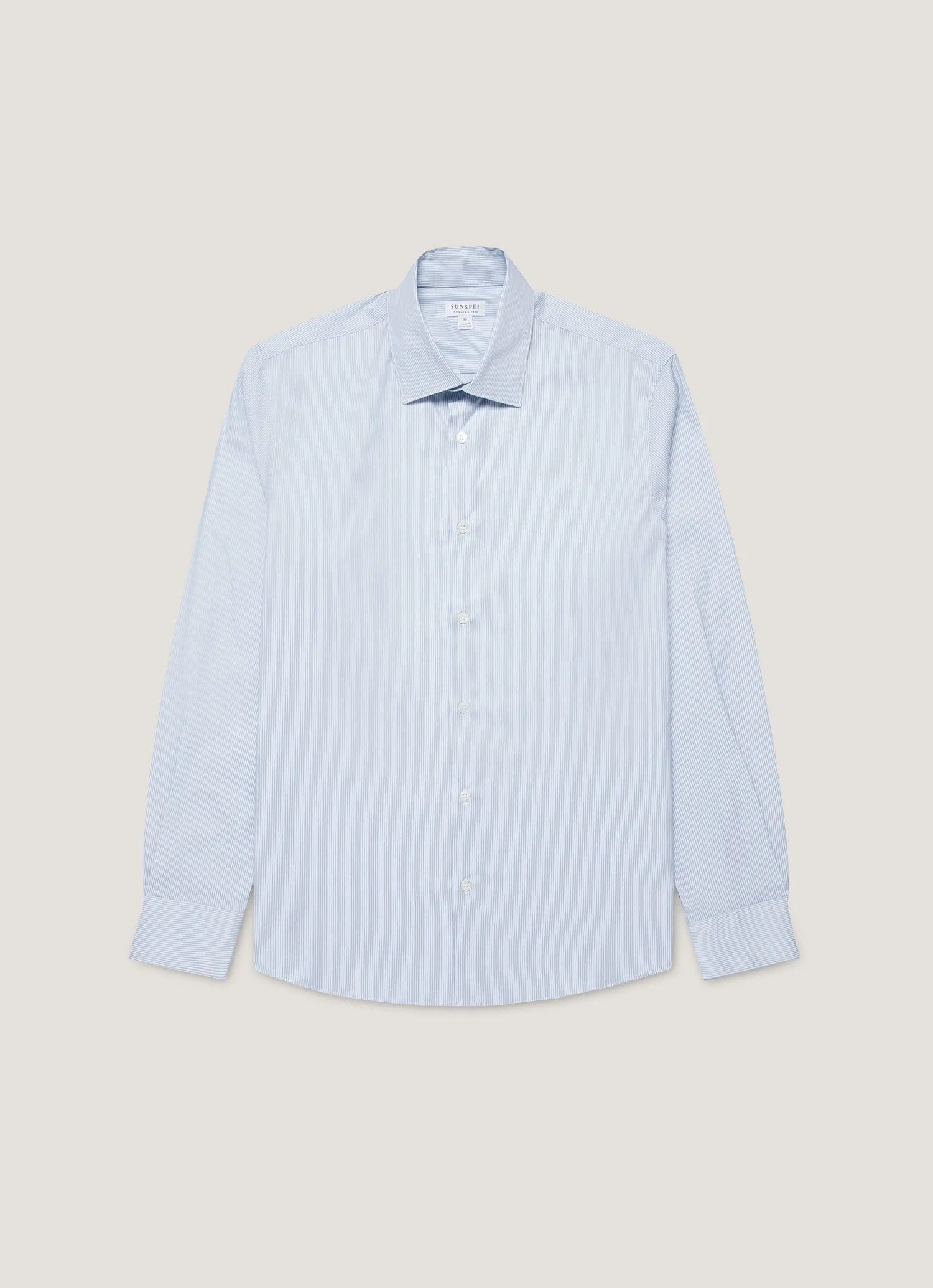 Men's Cotton Stretch Shirt in Light Blue/White Smart Layering