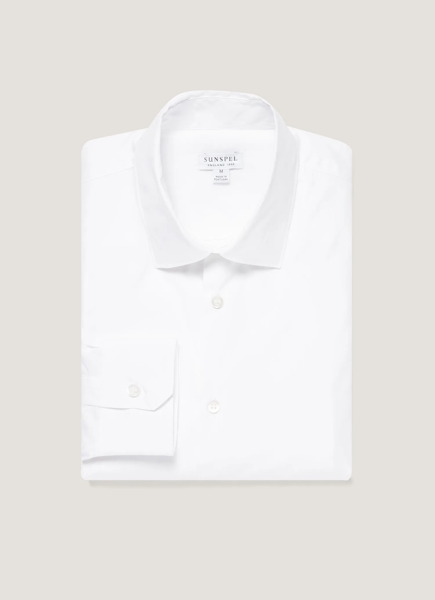 UV resistant Minimalist Style Men's Cotton Stretch Shirt in White